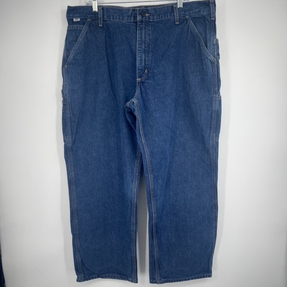 Carhartt FRB13 DNM Men's Flame Resistant Dark Wash Carpenter Jeans Size‎ 40x 30